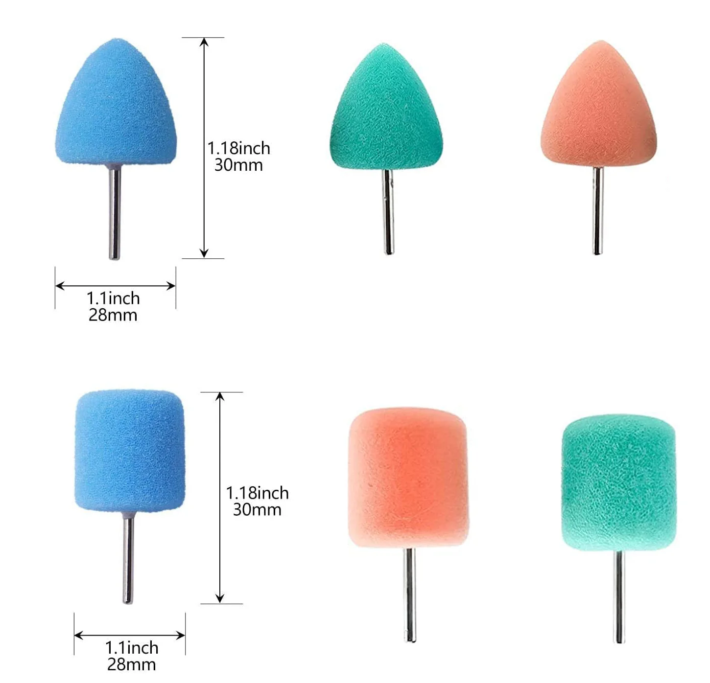 NuoDunco 6pcs /30pcs Set Mini Polishing Sponge Car Contour Detailing Polishing Pad for Dremel Rotary Metal Surface Cleaning Tool