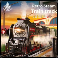 Vintage Steam Train Track Toy Gift Set Simulate Electric Small Train Track Car Toy Surprise Christmas Gift For Children Boys 1
