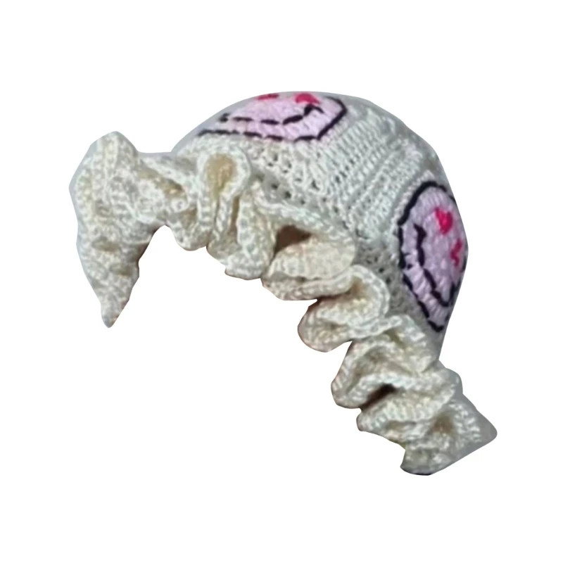 

Ruffled Brim Crochet Fisherman Hat Winter Fisherman Hat Crochet Skiing Hat for Adult Teens Windproof Commutes