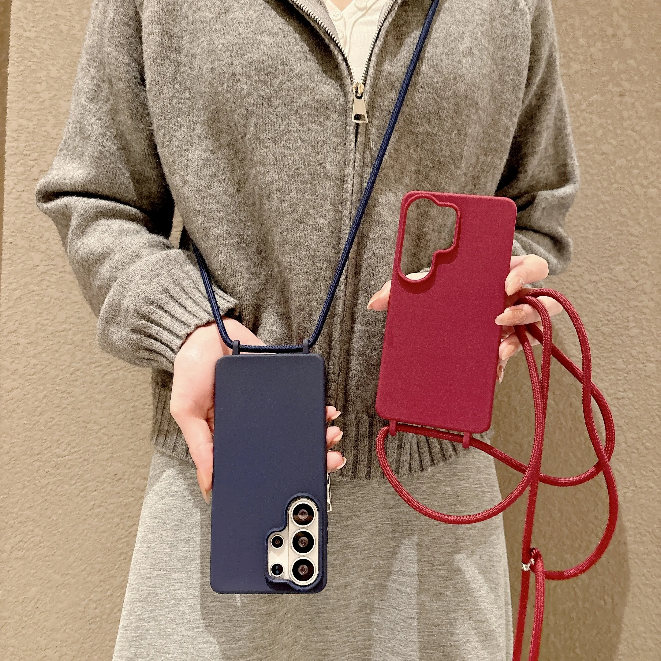 Lanyard Case For Samsung Galaxy A57 A37 A17 A17 A56 A36 A26 A16 A06 A55 A35 A25 A15 Candy Crossbody Neck Cord Strap Soft Cover 1