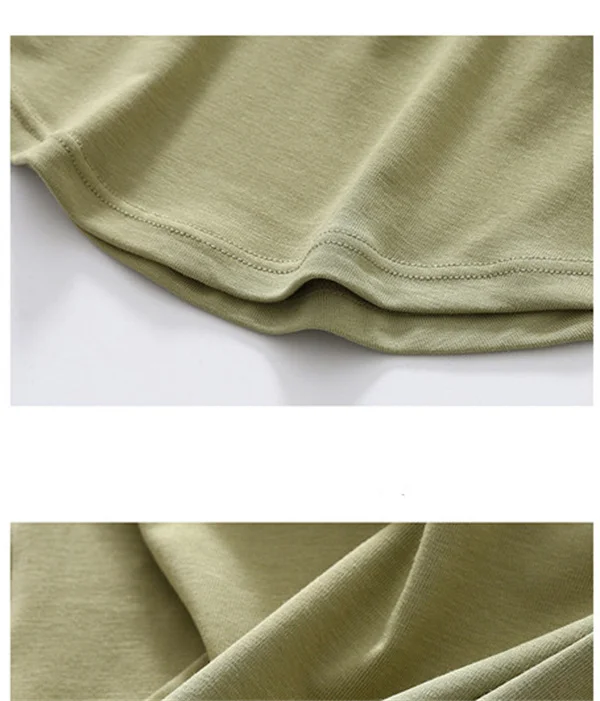 Lässiges unregelmäßiges Schlaf hemd für Frauen Modal Baumwolle Kurzarm Nachtwäsche T-Shirt Sommer BH Pad Lounge tragen einteilige Pyjamas – Detail 6