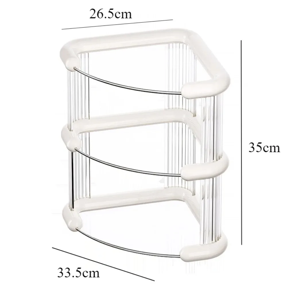 Transparent Makeup Rack 3-Tier Triangle Corner Shelf For Vanity Cosmetic Lipstick Storage Shelf Kitchen Bathroom Storage Rack