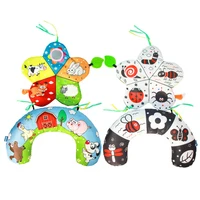 Baby Pillow Tummy Time Toy Black And White Lying Pillow High Contrast Double-Sided Sensory Toy Newborn Head-up Training Pillow 2