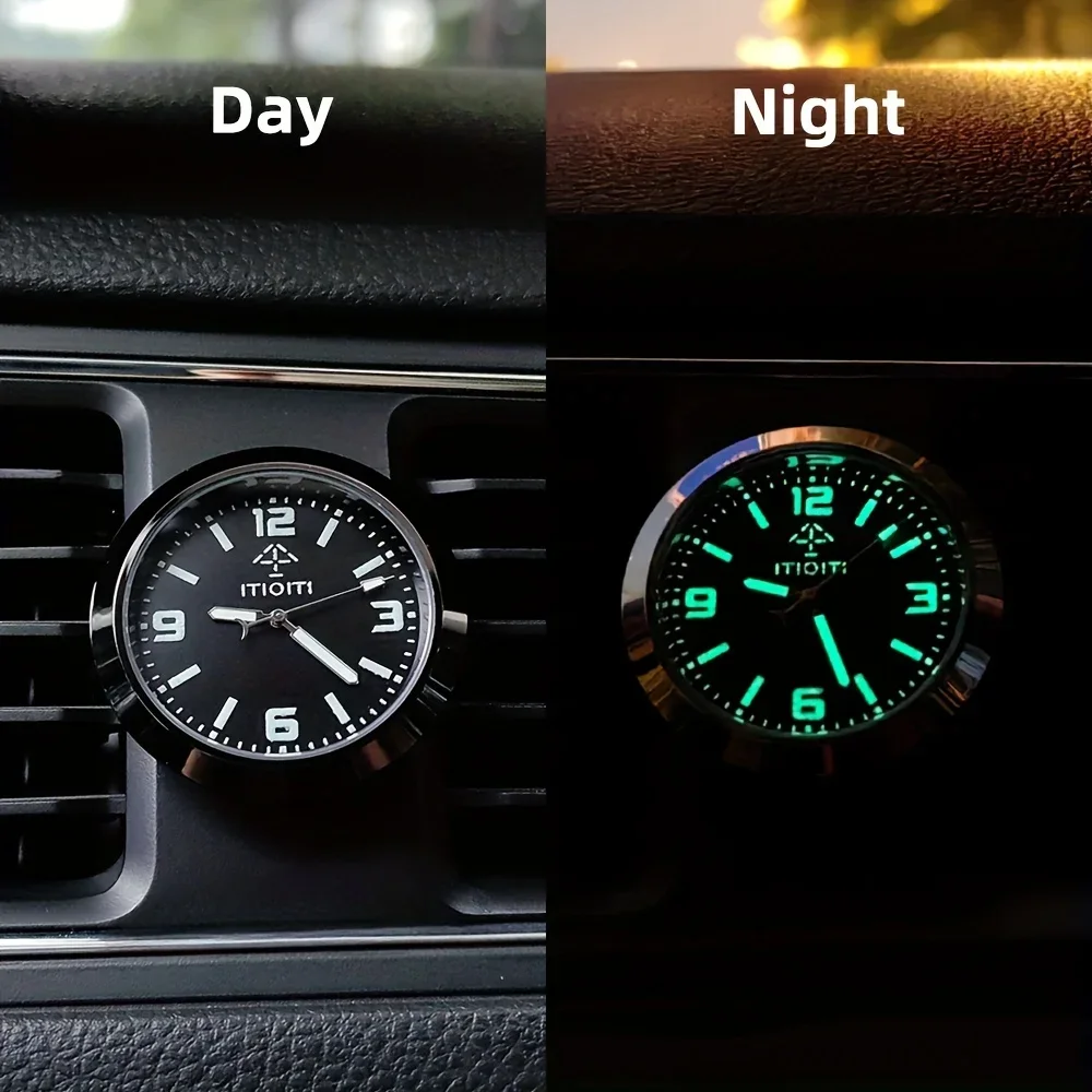 Luminous Quartz Analog Car Dashboard Clock Stick-On Decorative Time-Telling Easy-to-Read Night-Vision Compact car clock