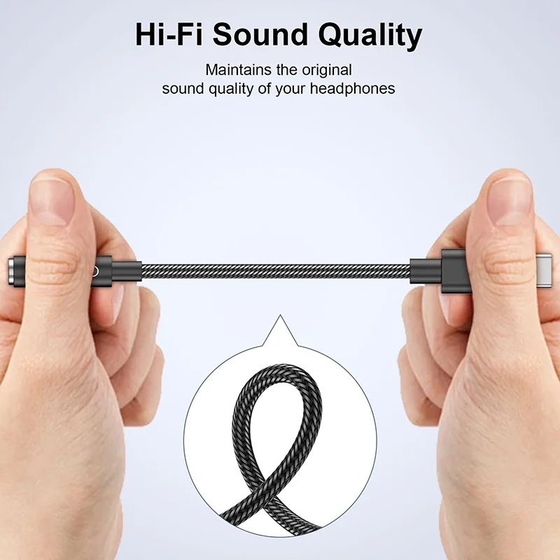 Type C Jack Earphone Adapter ALC5686 CX31993 DAC USB C to 3.5mm Headphones AUX Cable Adapter For Huawei Xiaomi Android Phone