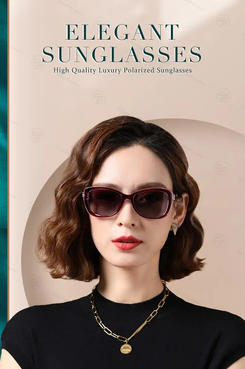 Luxus frauen Sonnenbrille Gradienten Polarisierte Linse Vintage Shades Design Damen Elegante Reise Gläser Lunette De Soleil Femme – Detail 1