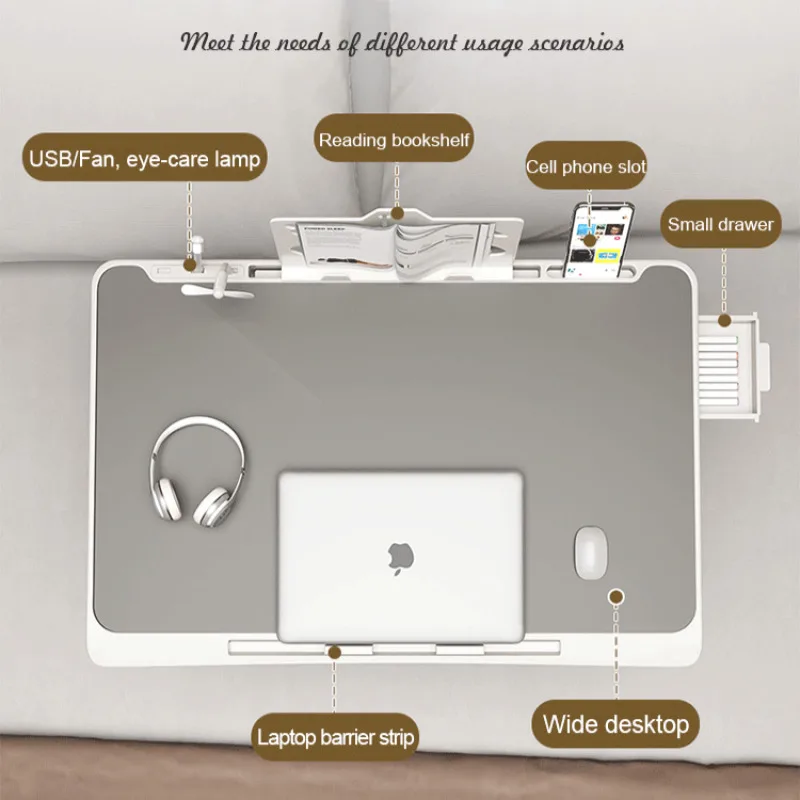 Portable folding desk on bed Student dormitory multifunctional bed desk Multifunctional