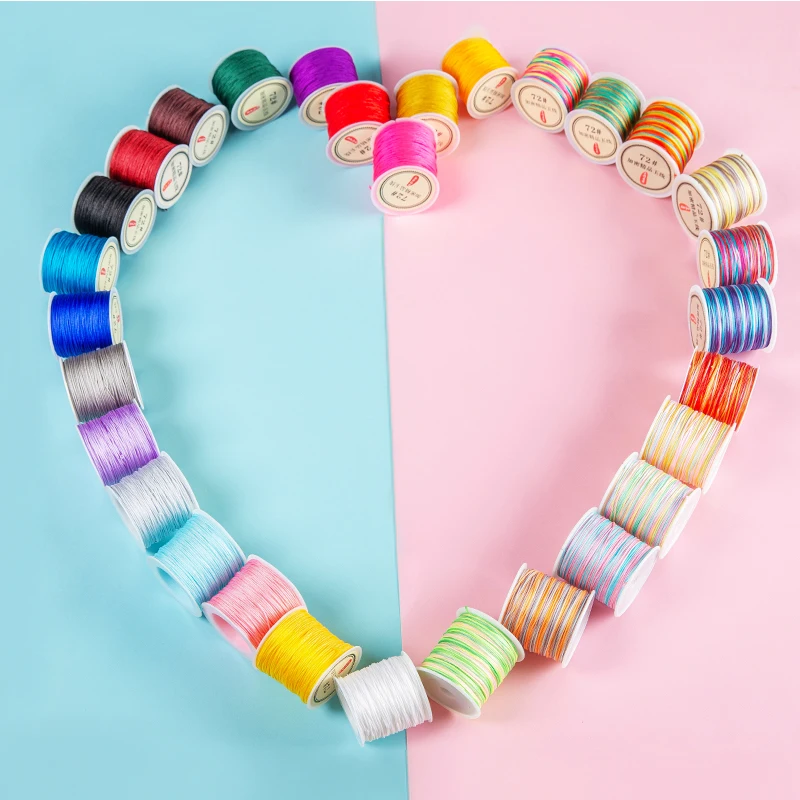 Nylon Cord 50M/Roll 0.8mm for Chinese Knot Macrame Bracelets DIY Tassels Beading