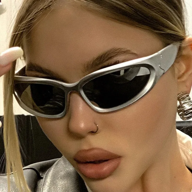 Y2k Klassische Punk Wrap-Around Vintage Sonnenbrille für Damen und Herren Luxusmarken-Designer Sonnenbrillen Mode Sport Eyewear Schutzbrillen