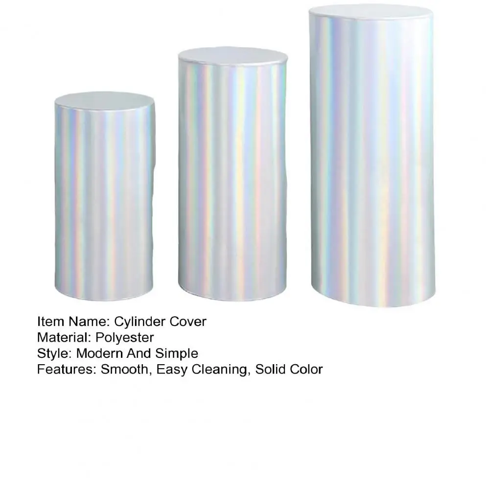 3 Pcs Party Cylinder Pedestal Stand Cover Plinth Pillar Decorative Sleeves Birthday Party Wedding Decor Dessert Party Planner