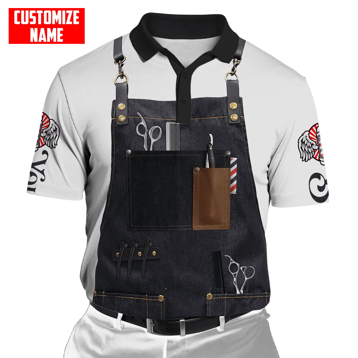 Personalisierter Name Barber 3D All Over Bedrucktes Herren-Poloshirt Sommer Kurzarm-T-Shirt Street Casual POLO-Shirt Tops WK15 – Detail 19