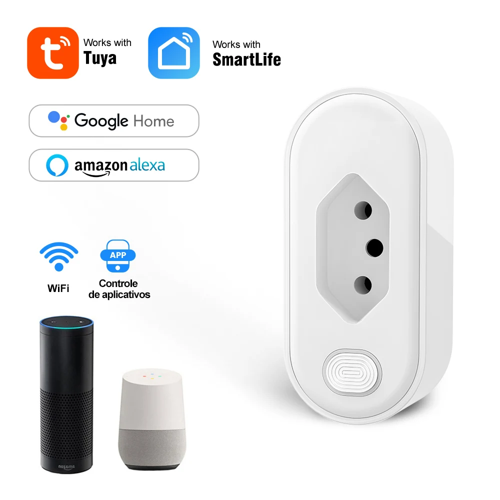 Brasil, Tomada Remota, 16A, Voz Funciona para o Google Home, Alexa, Echo