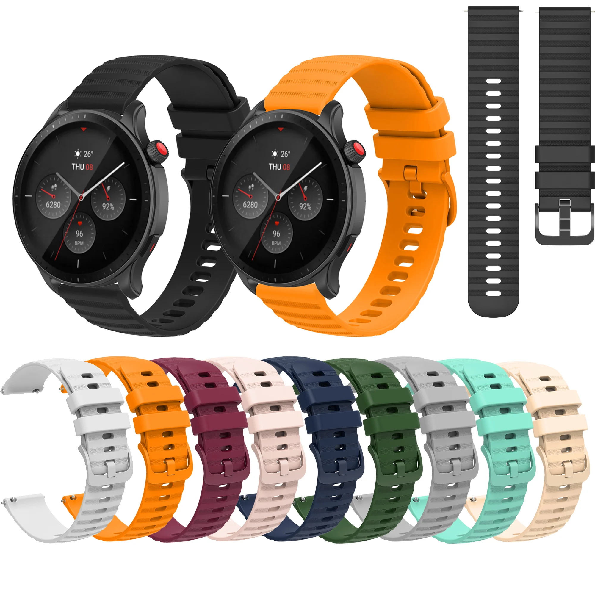 

Silicone Strap For Huami Amazfit GTR Mini 2 3 4 42mm 47mm GTR2 GTR 2E GTR4 GTR3 Pro watch Bracelet Band