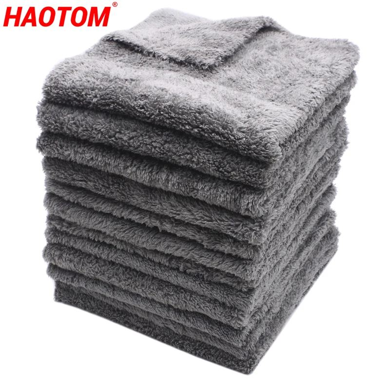 

HAOTOM 12 шт. 350GSM ультра-толстое безгранное полотенце из микрофибры s салфетка для очистки автомобиля полотенце для очистки Воском Сушки полировки детейлинга