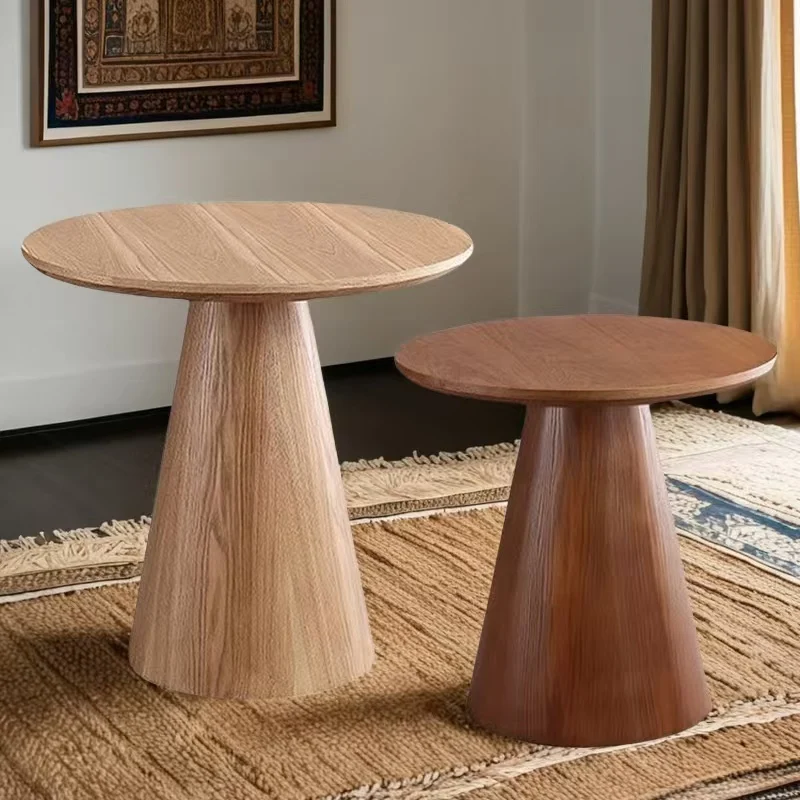 Nordic Solid Wood Side Table Coffee Table Minimalist Mushroom Table Creative Lounge Hotel Apartment Small Round