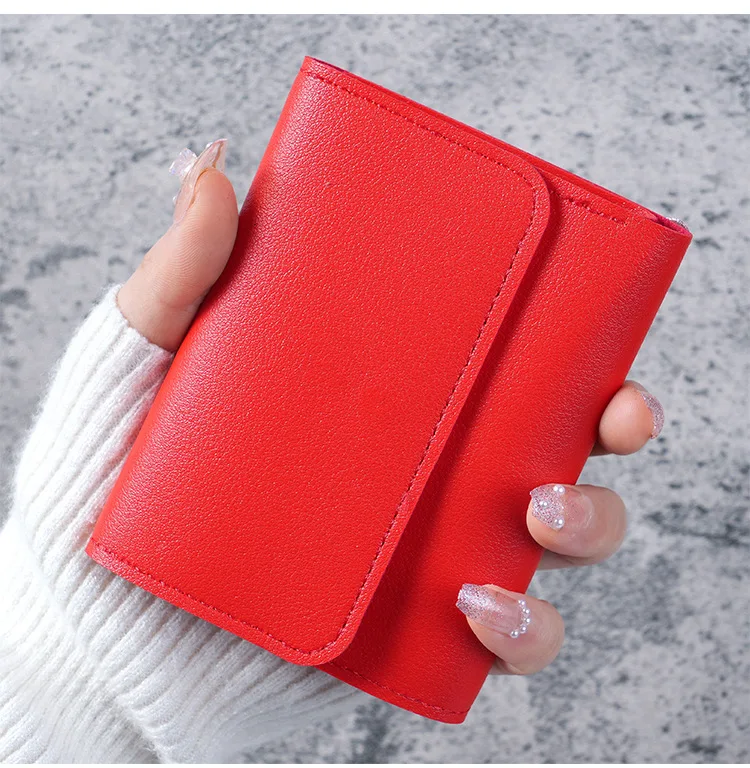 Wallet Card Holder Card Holder Coin Purse Credit Card Holder Card Wallet Women's Wallet Multifunctional Short Slim Zipper Tri-Fold Design Smooth Surface Mini Organize