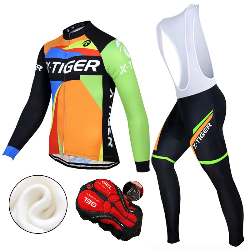 X-Tiger XM-ZBT-008 Winter Fleece Pro Cycling Jersey Set