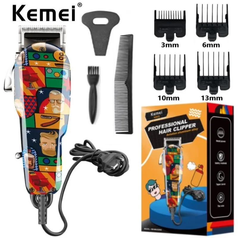 

Профессиональная машинка для стрижки волос Kemei, проводная, для удаления выцветания, для барберов