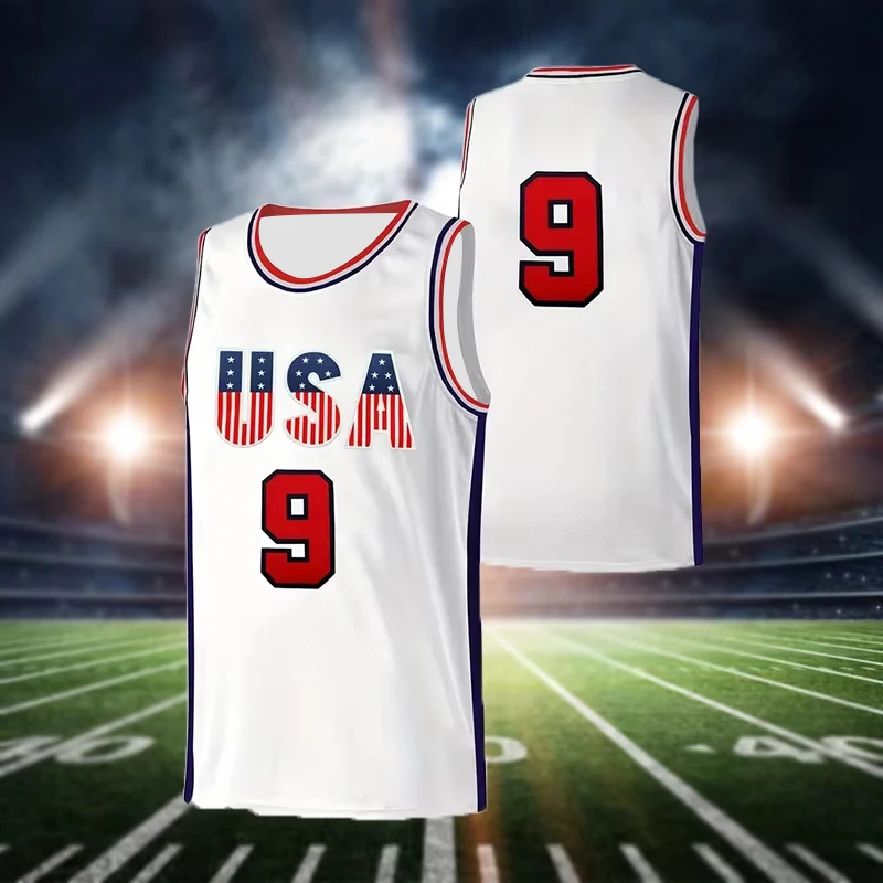 Summer Men Basketball Jersey North Carolina NO.23/9 Vintage Jersey Breathable Sleeveless Shirt for Training Competition