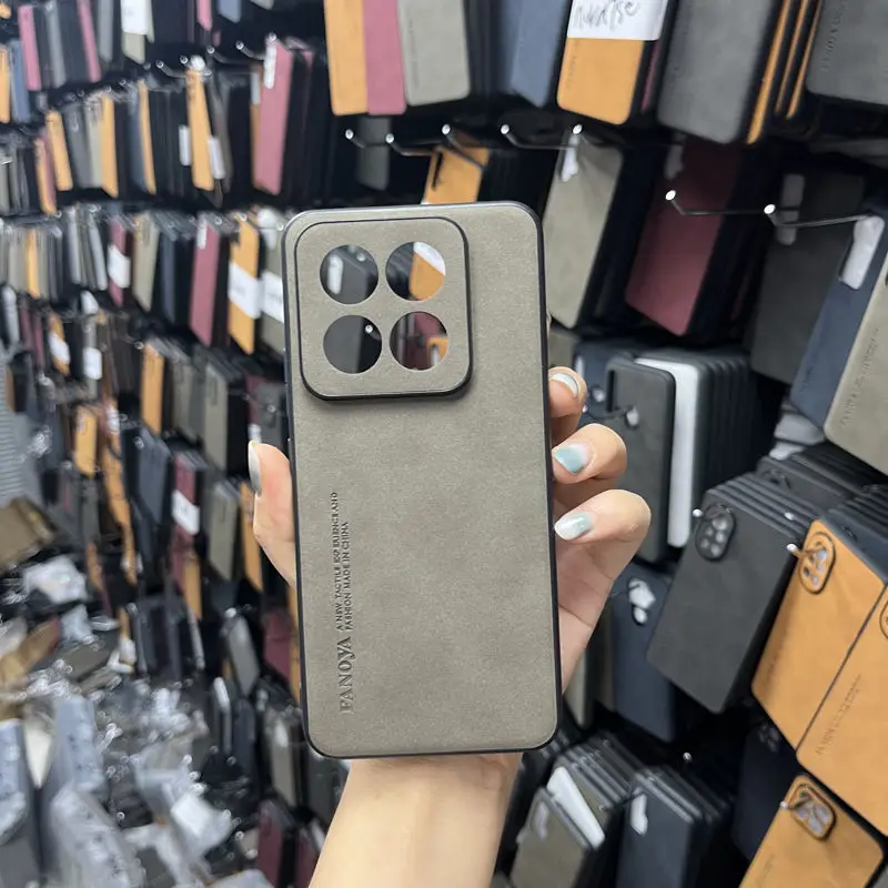 thumbnail image 1 of Funda para Xiaomi 14T 14TPro 13T 14 14Pro 14 Ultra Luxury Leather Skin Matte TPU Cover para MI 14 T Pro Funda a prueba de golpes, 1 of 5