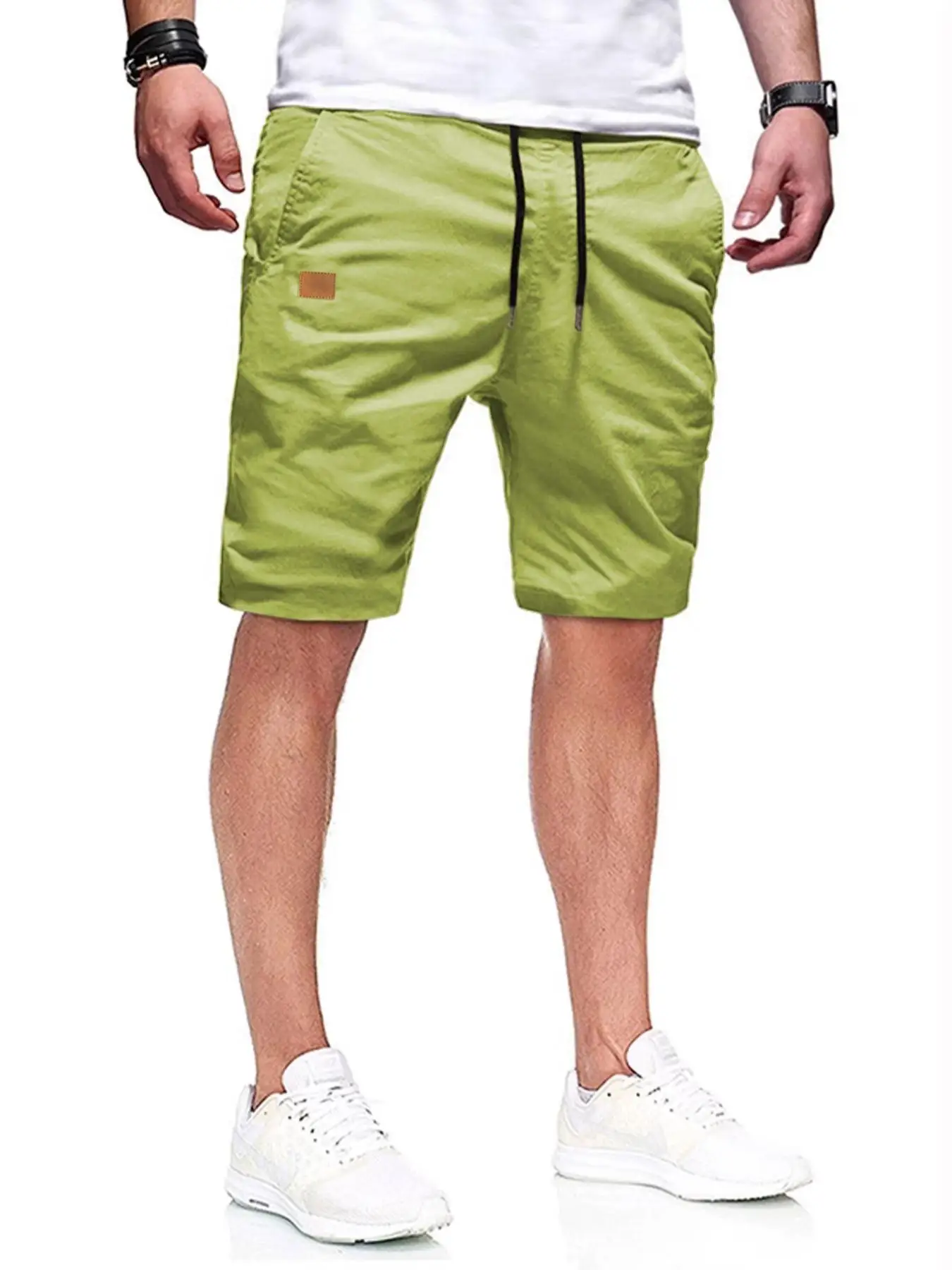 Neue Herren-Freizeitshorts, Bermuda-Shorts, Fitness-Jogging-Shorts, Vintage-Cargoshorts mit elastischem Bund – Detail 2
