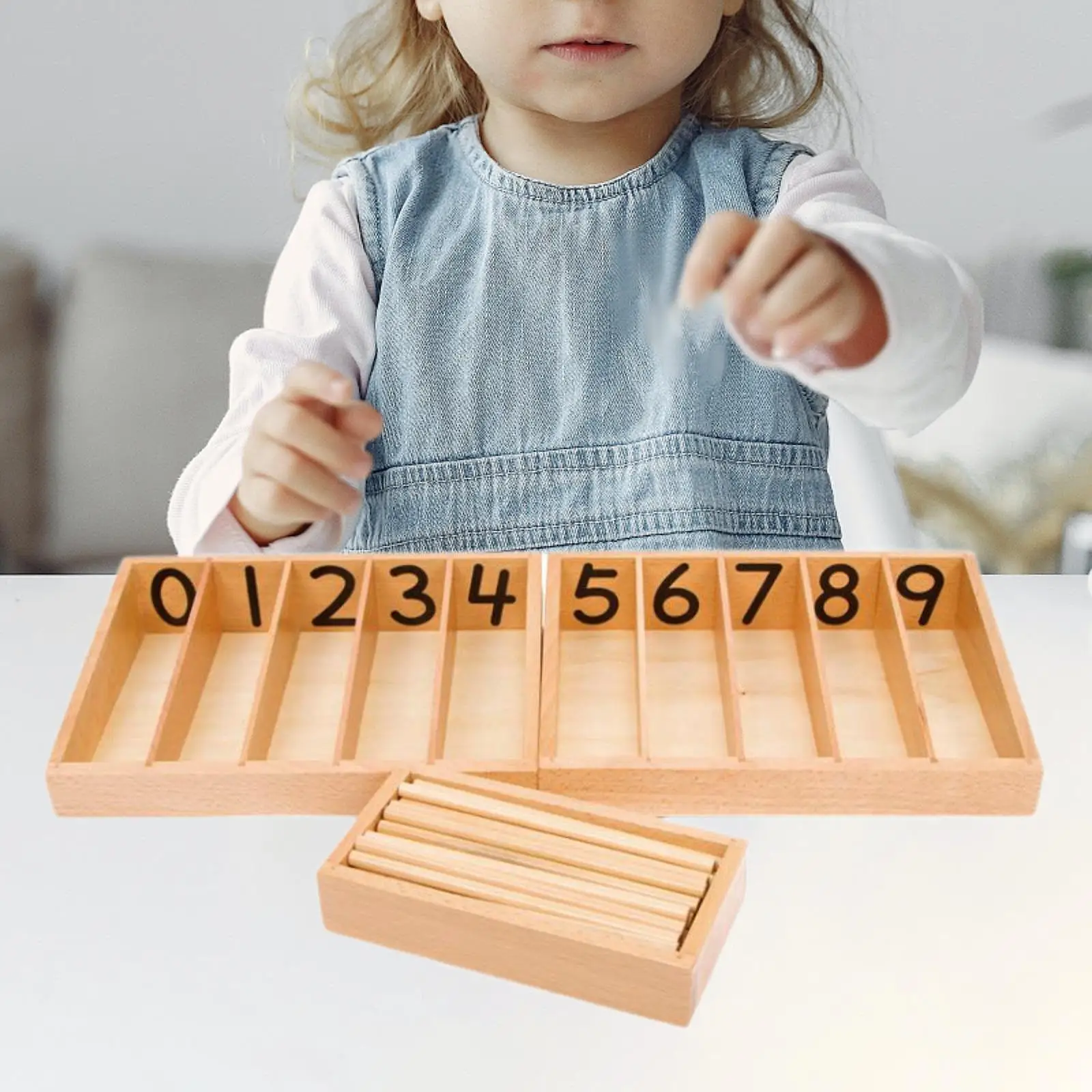 Montessori Spindle Box Math Material for 3 -6 Year Olds Baby Boys Girls