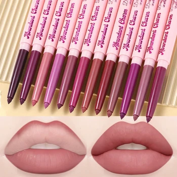 Matita per Labbra Opaca Impermeabile a Lunga Durata, Penna per Rossetto ad Alta Pigmentazione, Applicazione Retrattile e Liscia, Cosmetici per il Trucco