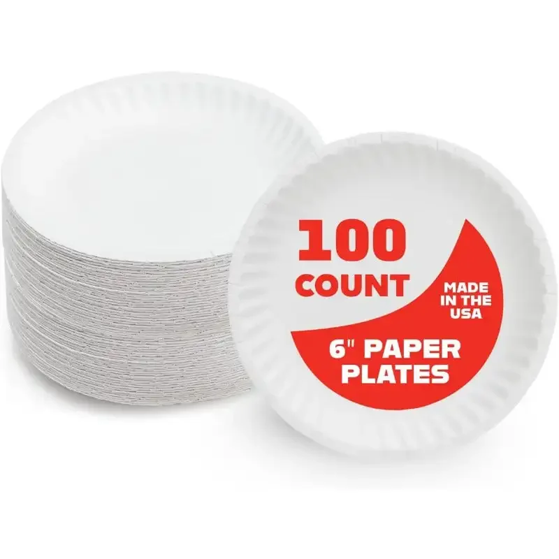 Products Paper Plates-Uncoated White Plate-Use for Foodware, Events, Activities, Crafts Projects and More