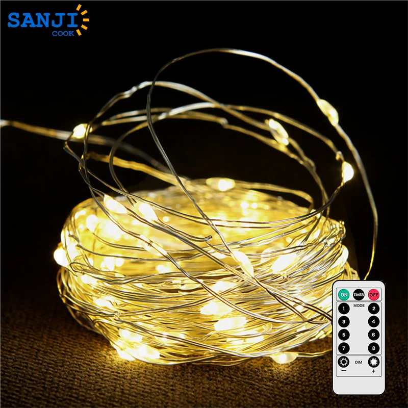 SanjiCook USB Copper Wire LED Light String 5M-20M Waterproof Christmas Fairy Tale Lighting Wedding Party Holiday Home Decoration