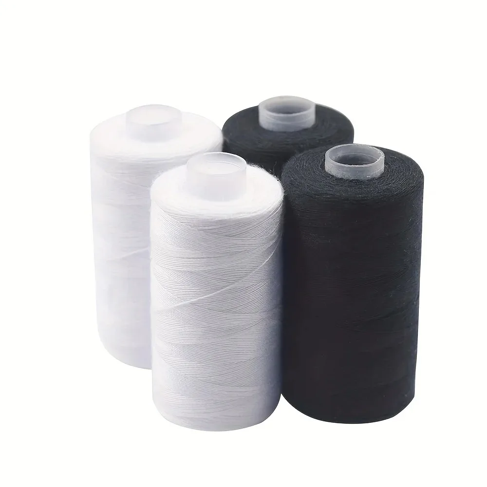 2pcs 500M Sewing Thread Polyester Thread Set Strong And Durable Black White Sewing Threads For Hand Machines 2