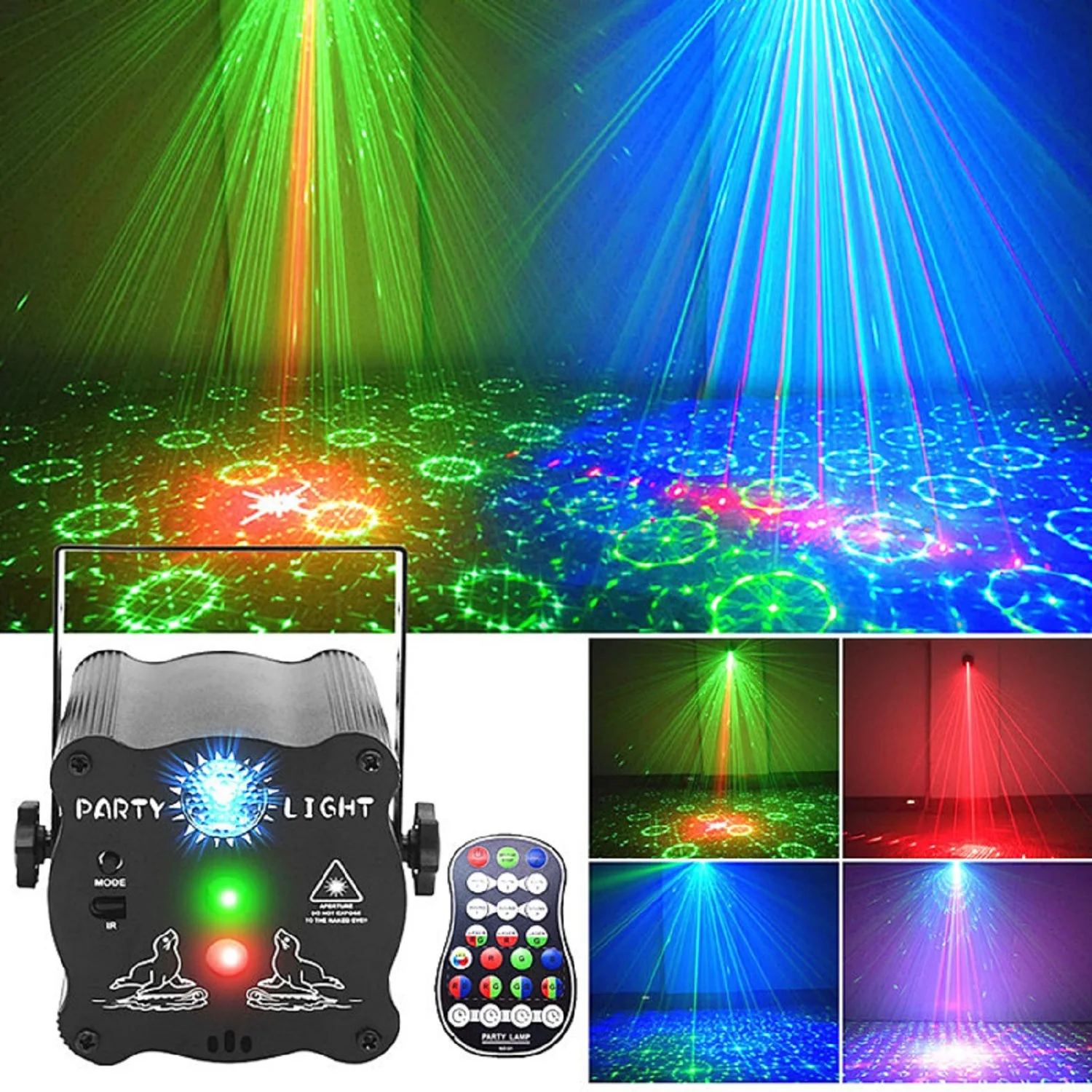 

Mini Laser Light Stage Light KTV Bar DJ Voice-Activated Flash Light Decoration Star Projection Light Atmosphere Light