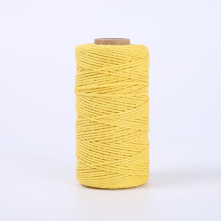 100M/Roll 2mm Cotton Rope Colorful Twine Macrame Cord Rope String Thread DIY Crafts Braided Twisted Cotton Home Textile Decor 