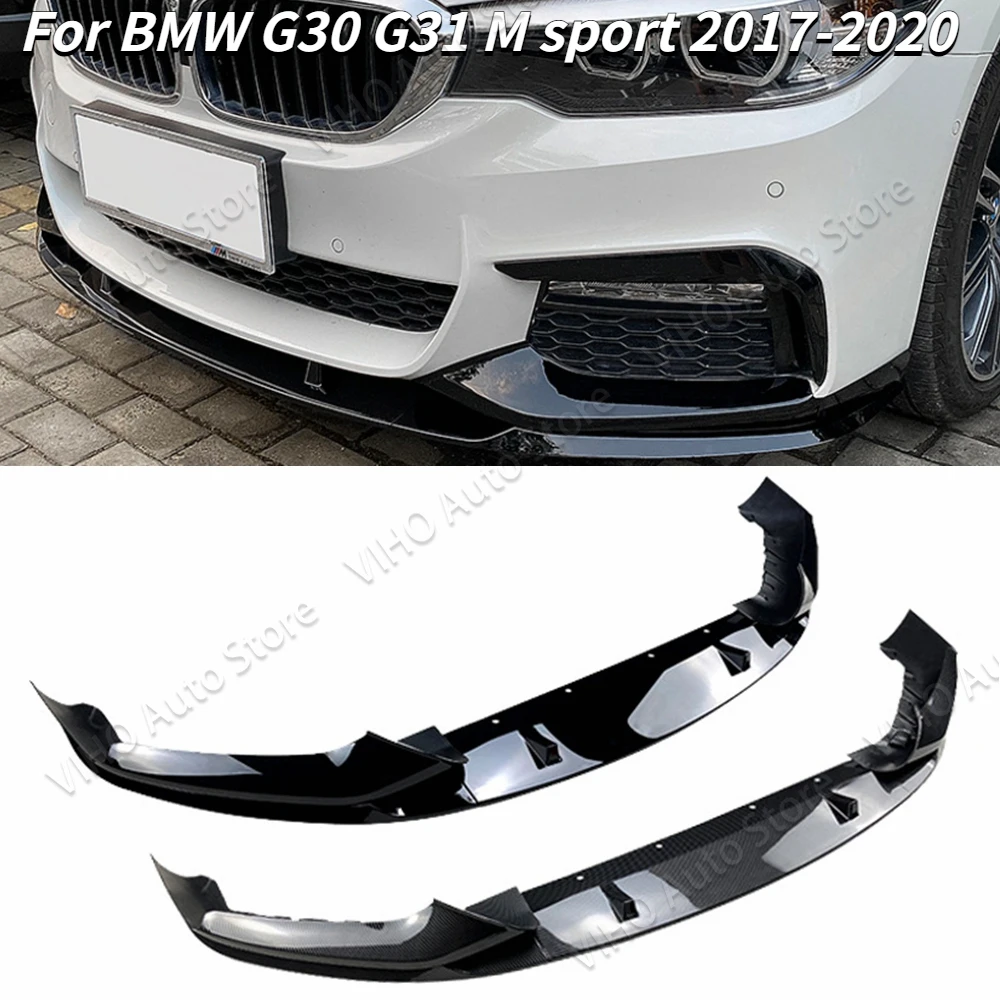 G30 G31 M-спортивный передний бампер, спойлер, сплиттер, диффузор, крышка для BMW 5 серии 525i 530i 2017 2018 2019 2020, комплект защиты корпуса
