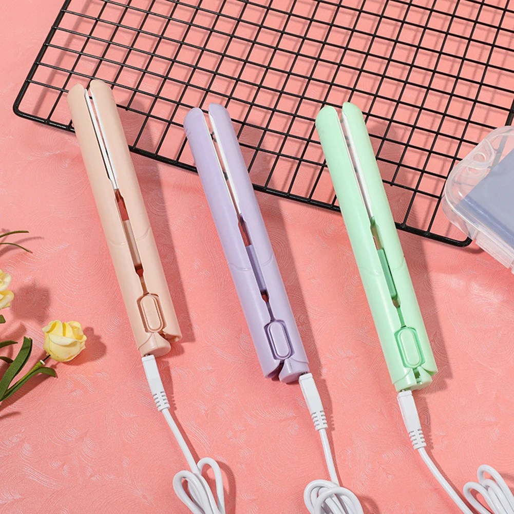 Description Picture 6 of item2 in 1 Straightening Irons Mini Curling Flat Iron Ceramic Electronic Splint Hair Curler Straightening Styling Tools Hair Cur