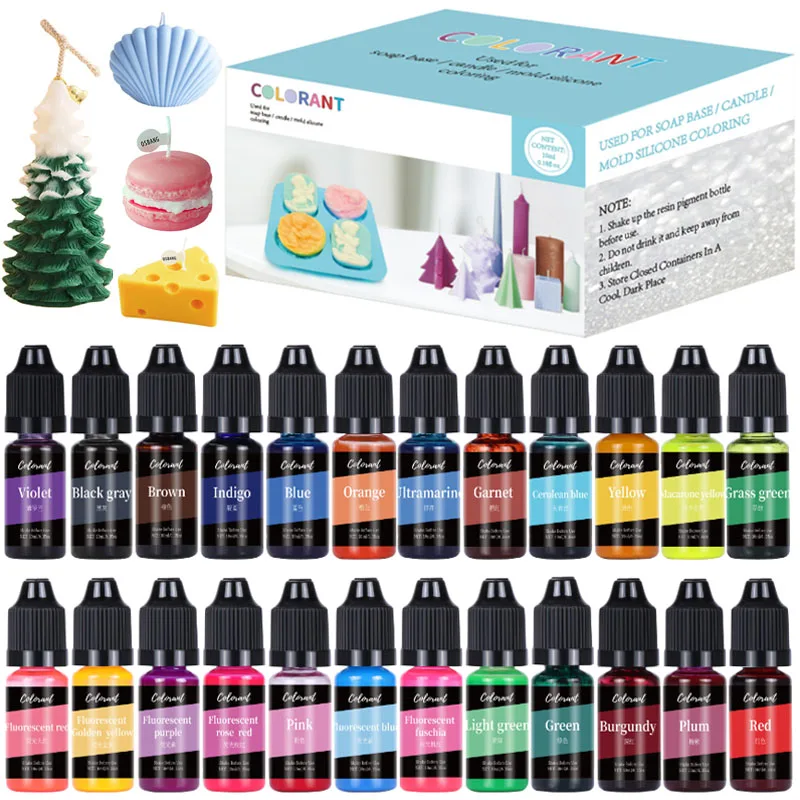Candle Dye Pigment 1Set DIY Candle Making Supplies Liquid Colorant Dye Kit Aroma Soap Soy Wax Resin Pigment Handmade Crafts