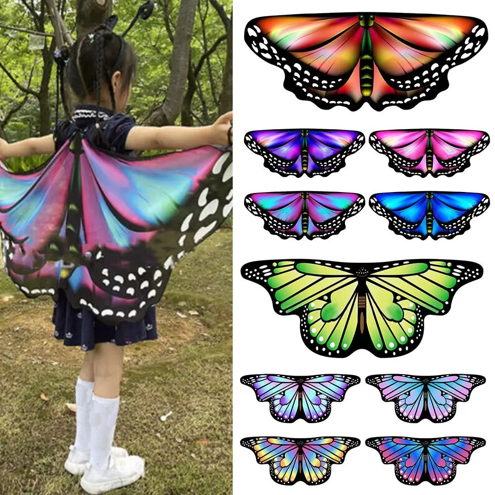 Kids Butterfly Wings Cape Girls Fairy Shawl Pixie Cloak Fancy Dress Costume Gift Accessories kids wing costumes
