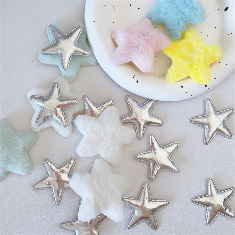 50/30 플러시 스타 다채로운 색상 다중 선택 밝은 가죽 실버 스타 소재 수제 가..