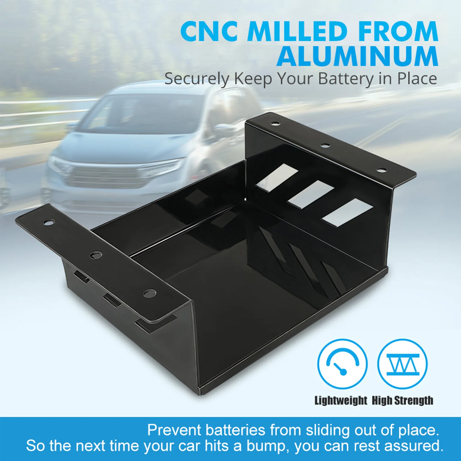 Battery Holder BEVINSEE Battery Hold Down Tray Box Mounting Bracket For Odyssey PC680 Universal For Truck Boats ATV UTV Car Accessories