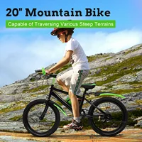 Vélo de montagne pour enfants de 20 pouces, 7 vitesses, freins à double disque, vélo unisexe pour enfants, hauteur réglable, VTT pour garçons et filles 2