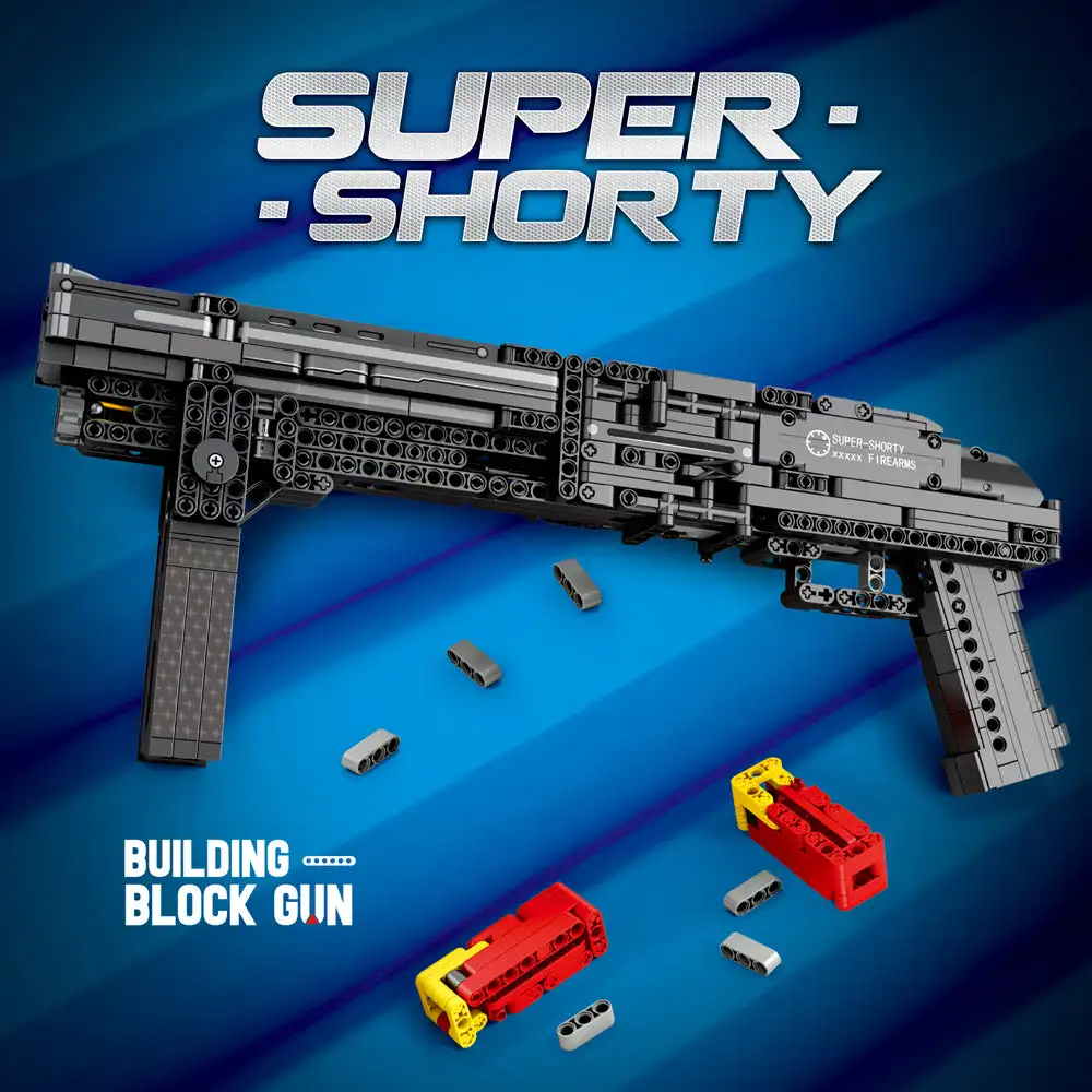 

Reobrix Military Gun Super Shorty Shotgun Technology Building Block Model Weapon Bricks Toys For Kid Gifts