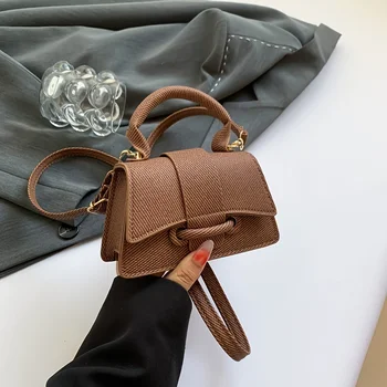 حقيبة كروس صغيرة بلون سادة، حقيبة يد صغيرة أنيقة للهاتف المحمول، حزام قابل للتعديل، إغلاق مغناطيسي،