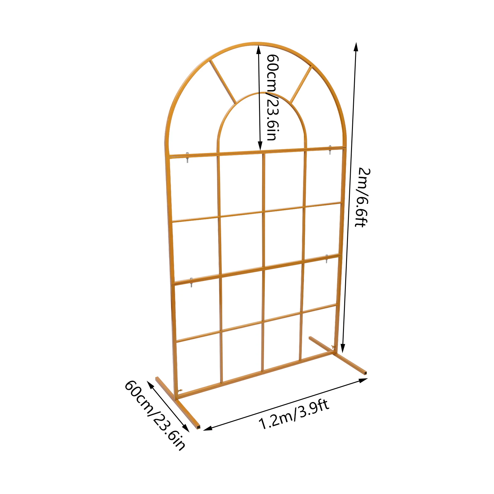 Gold Metal Wedding Arch Backdrop Stand 6.6ft Garden Holder Rack Arch Stand Wedding Party Decor Frame