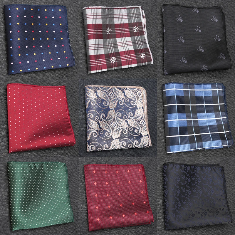 Men Pocket Square Suits Hanky for Men Plaid Handkerchiefs Casual Suit Square Handkerchief Towels for Party Classic Suit Napkin