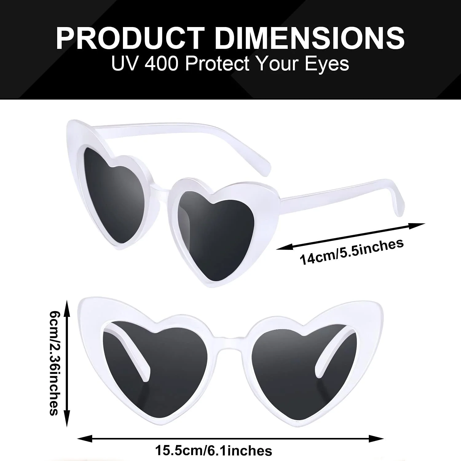 Occhiali Da Sole A Forma Di Cuore Per Donna, Retrò Stile Gatto, Perfetti Per Spose E Addii Al Nubilato, Protezione UV400, Colori Vari.