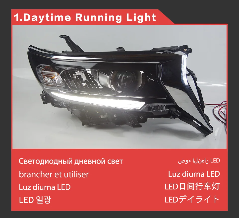 Car Head Lights Parts For New Prado 2018 2019 Cruiser LED Front Headlight Replacement DRL Daytime light Projector Facelift