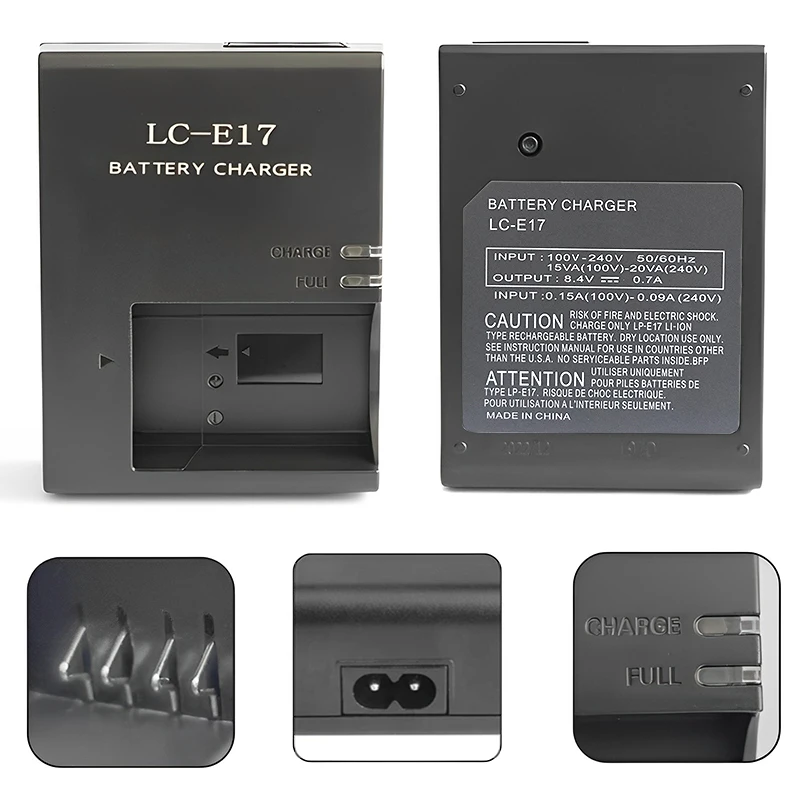 Charger Adapter Battery Charger Power Supply Adapter Battery Charger Adapter LC-E17 E17E Battery Charger For Canon EOS 200D M3 M5 M6 750D 760D T6i T6s 800D 77D Kiss X8i Camera LPE17 LP-E17 Battery Charger