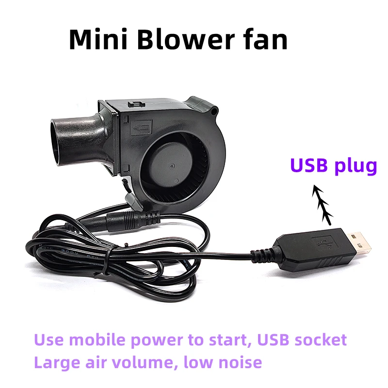 Usb Portátil Ventilador de Churrasco para Piquenique Acampamento ar Turbo Ventilador com Ajuste Velocidade Novo 7530 7cm 5v - Imagem 2