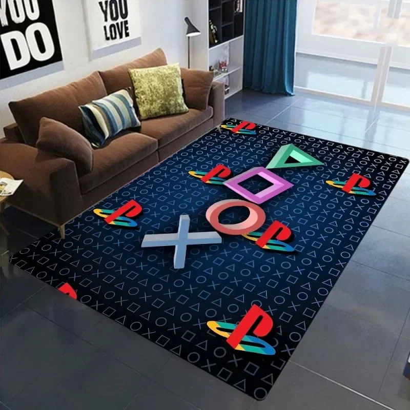 PlayStation ラグマット Game Playstation Print Area Rugs Non-Slip Carpets for Home Living