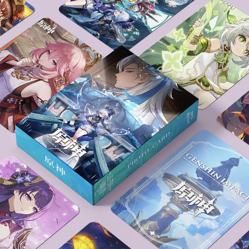 

Focalors Raiden Ei Anime Game Collection Cards Xiao Zhongli Card Self Made Paper Card Cartoon Photocard Fans Collection Gift