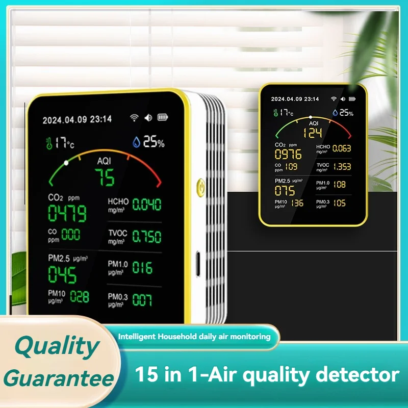Monitor 5 In 1 Per La Qualità Dell'aria Interna, Rilevatore Portatile Preciso Per Co2 Tvoc Hcho Temperatura E Umidita Tester Per La Qualita Dellaria Per Casa Ufficio Scuola Hotel Auto 95233062